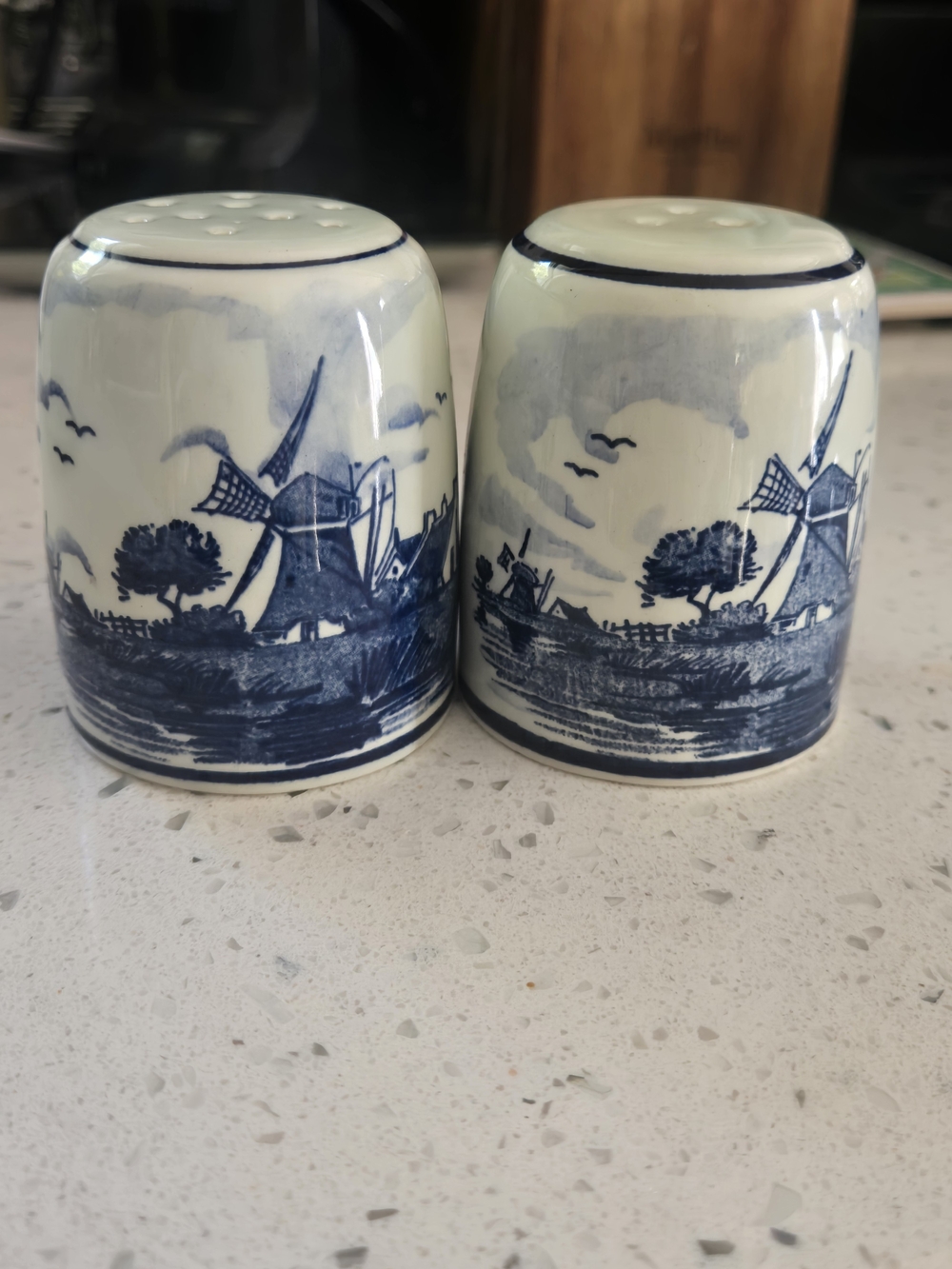 Vintage Distel Delft's Blue Porcelain Salt and Pepper Shakers from Holland
